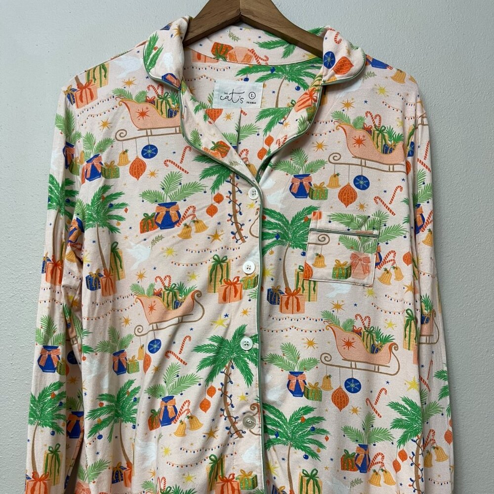The Cat's Pajamas California Christmas Vacation Pajama Set Large